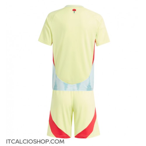 Spagna Seconda Maglia Bambino Europei 2024 Manica Corta (+ Pantaloni corti)
